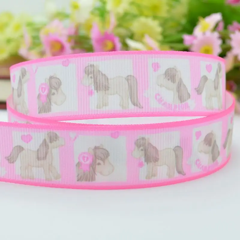 DUWES 7/8&quot 22mm 2 5 10 20 50 Yards Farm horse deer unicorn Printed grosgrain ribbon hair bow DIY handmade Retail | Детская одежда и
