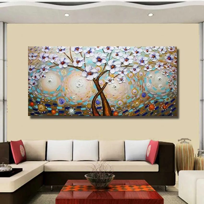 

2018 Top Fashion 100%Handmade Abstract flowers Oil Painting on Canvas Pictures wall image picture room Home Decor frameless