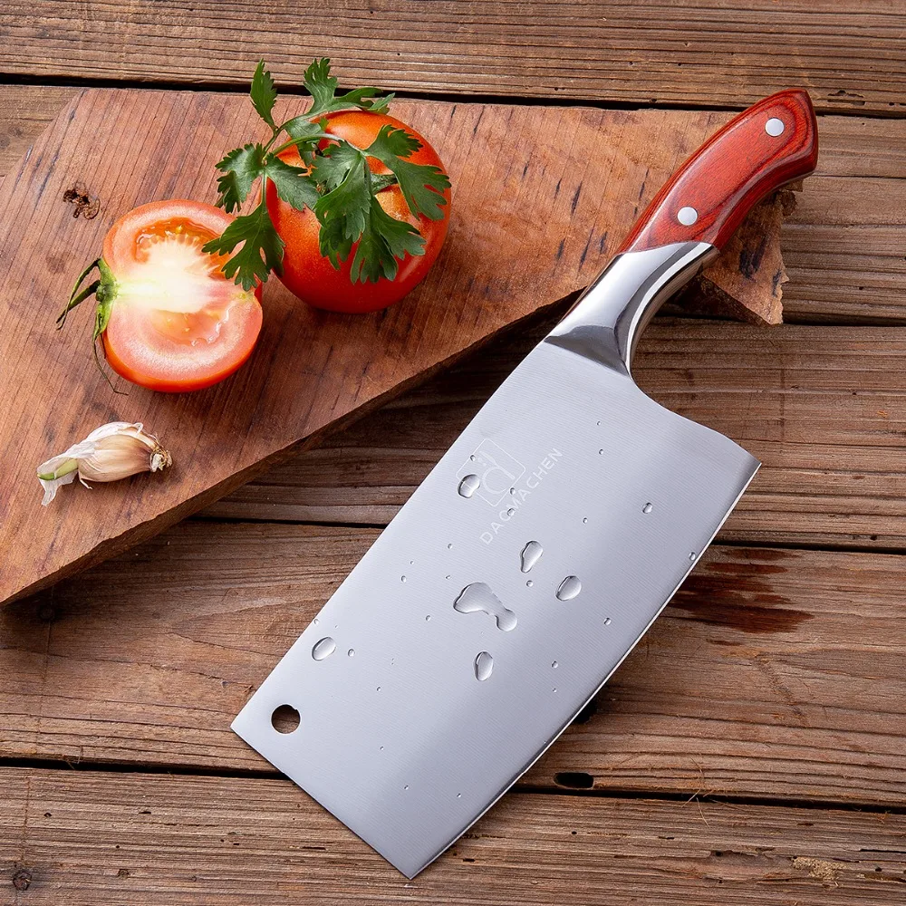 

4CR13 Stainless Steel Knife Chop Bone Cut Meat Vegetable Dual-purpose Kitchen Knife Cleaver Slicing Knife free shipping