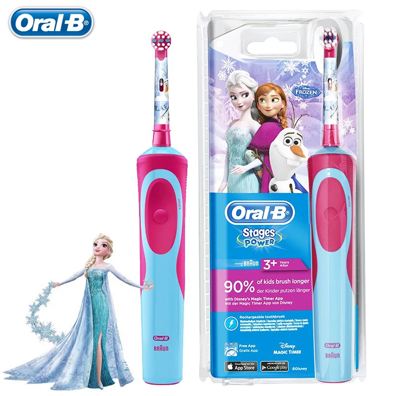 Зубная щетка Oral B детская Водонепроницаемая с мягкой щетиной и таймером на 2