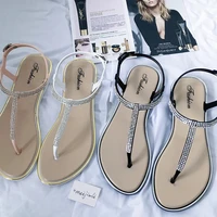 women sandals summer bohemian rhinestone twinkle comfortable flat shoes beach gladiator slippers flip flops casual womens shoes