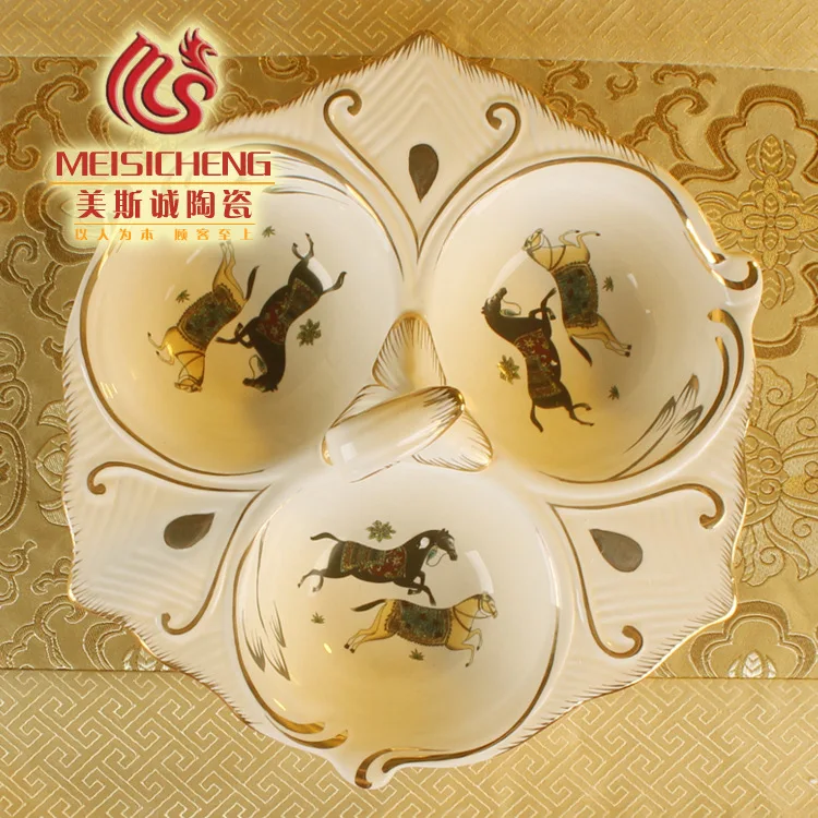 

European ceramics factory direct creative ceramic ornaments European fruit plate ceramic fruit bowl Guodie