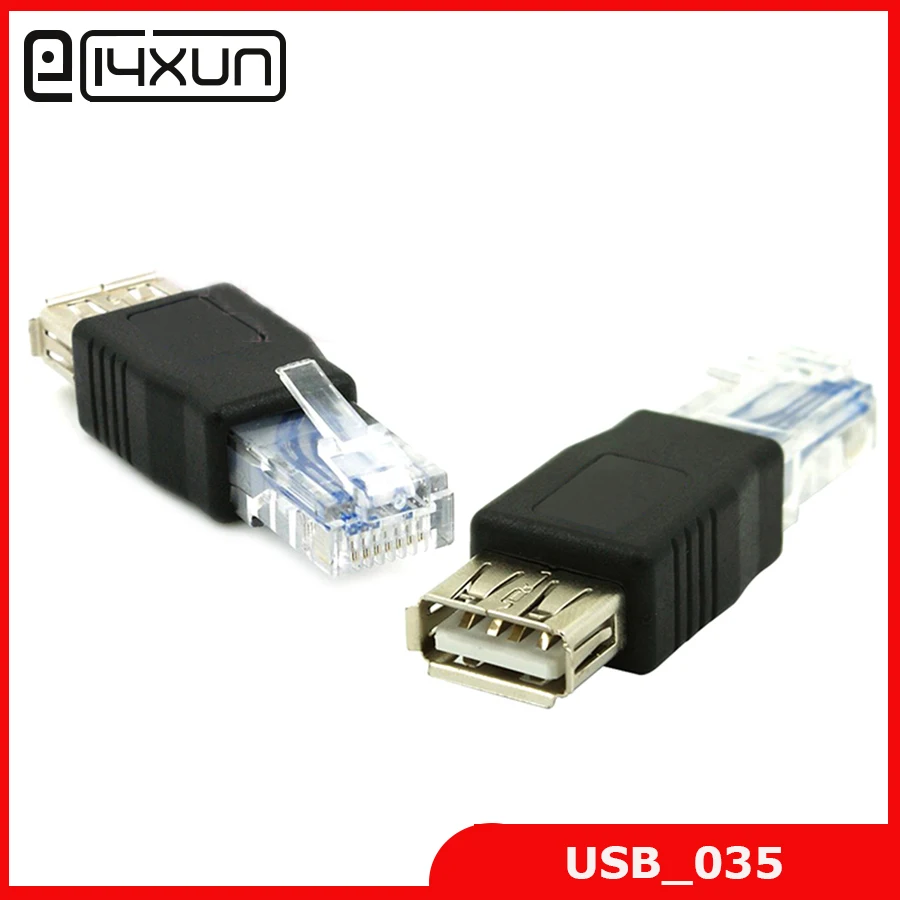 2 шт./лот RJ45 штекер к USB AF тип A гнездо адаптера Разъем LAN сеть Ethernet маршрутизатора
