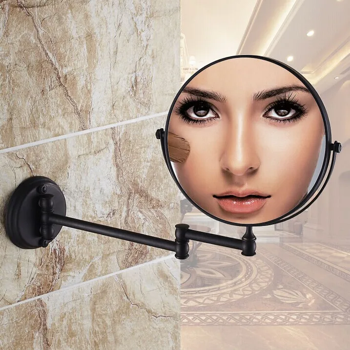 Черное античное Латунное зеркало для ванной комнаты настенное макияжа 8 дюймов