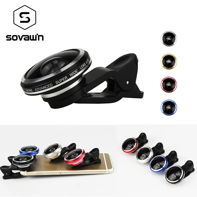 Sovawin 180 градусов супер широкоугольный HD металлический Рыбий глаз объектив 0.5x
