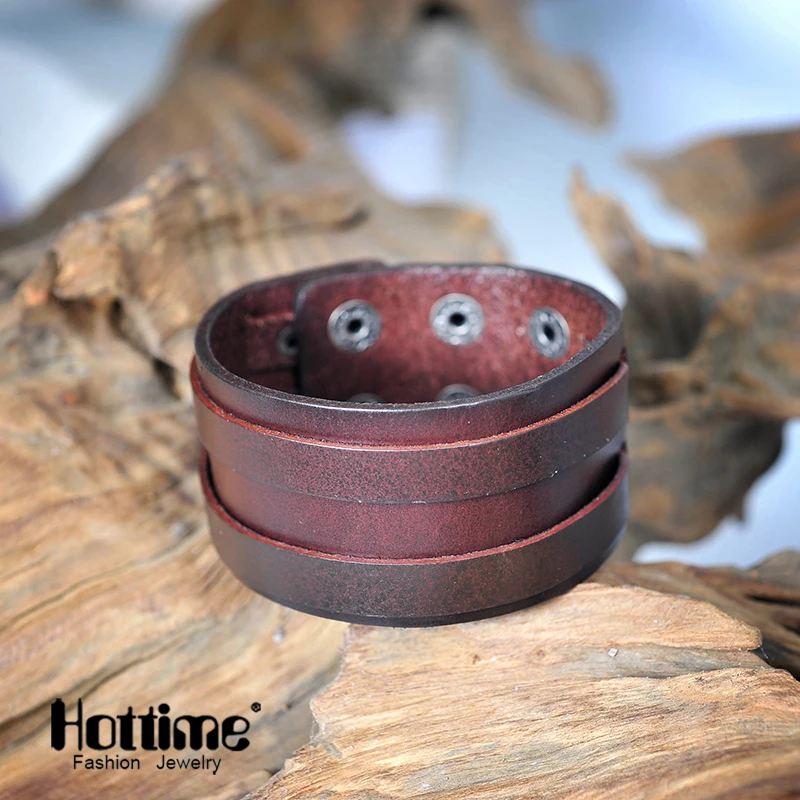 Новое поступление модный двойной ремень итальянская Натуральная Кожа запястье