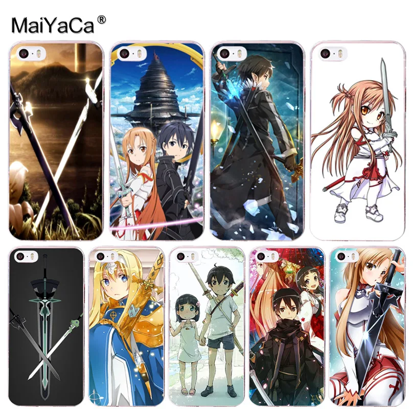 Чехол для телефона MaiYaCa Sword Art Online SAO Anime Manga с уникальным дизайном iPhone 8 7 6 6S Plus X 10 5 5S