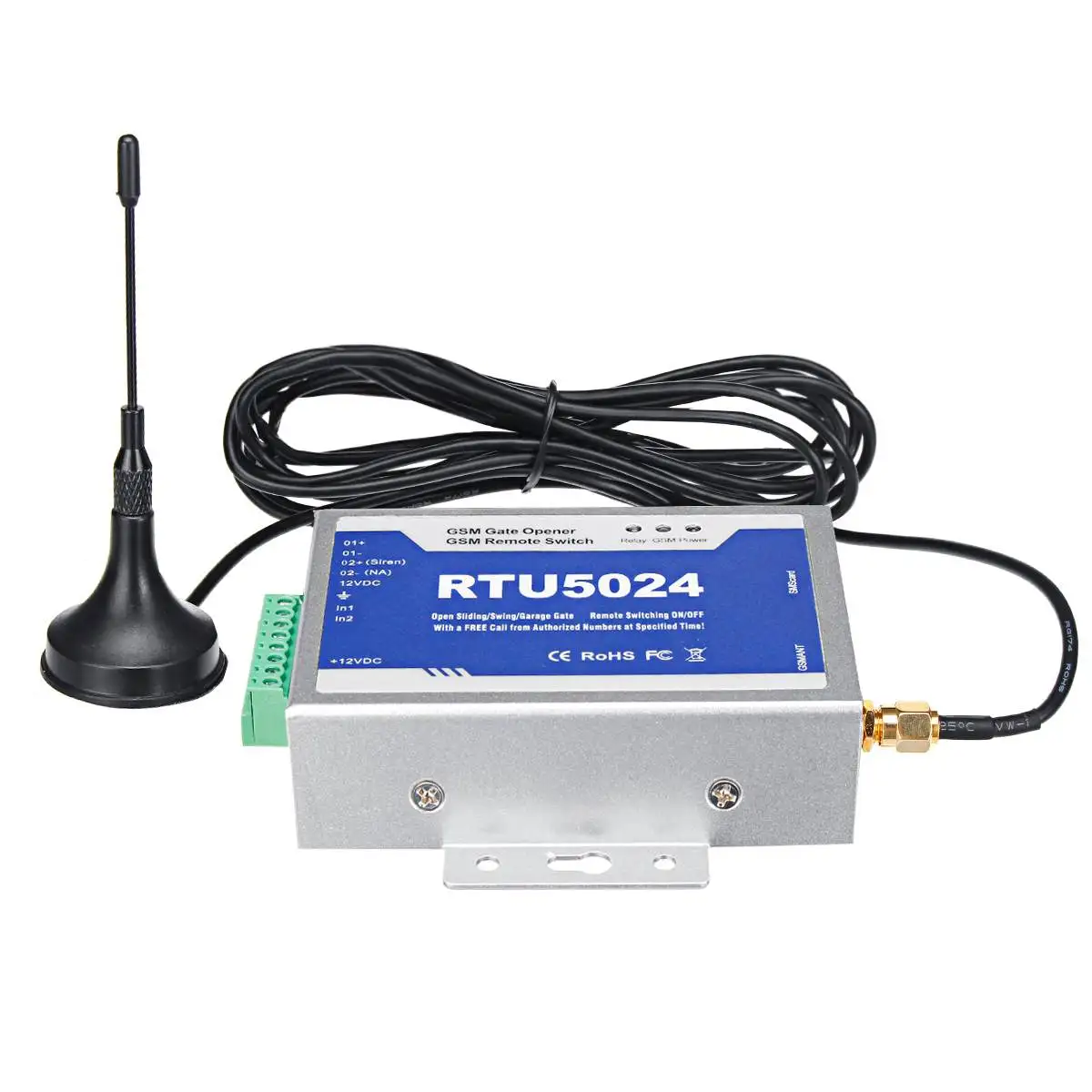 RTU5024 GSM Открыватель ворот реле пульт дистанционного управления беспроводной телефон встряхивание открывания двери с 300 см антенной для парковочных систем