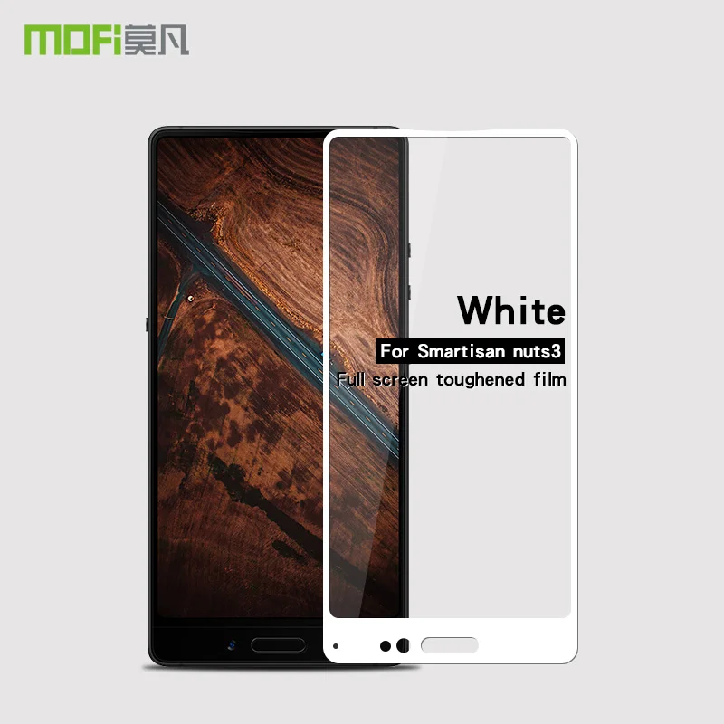 White Mofi для телефон smartisan nut 3 Закаленное Стекло с уровнем твердости 9 H полное покрытие для телефон smartisan nut 3 Чехол Экран Защитная Стекло с пленочным покрытием - Цвет: White