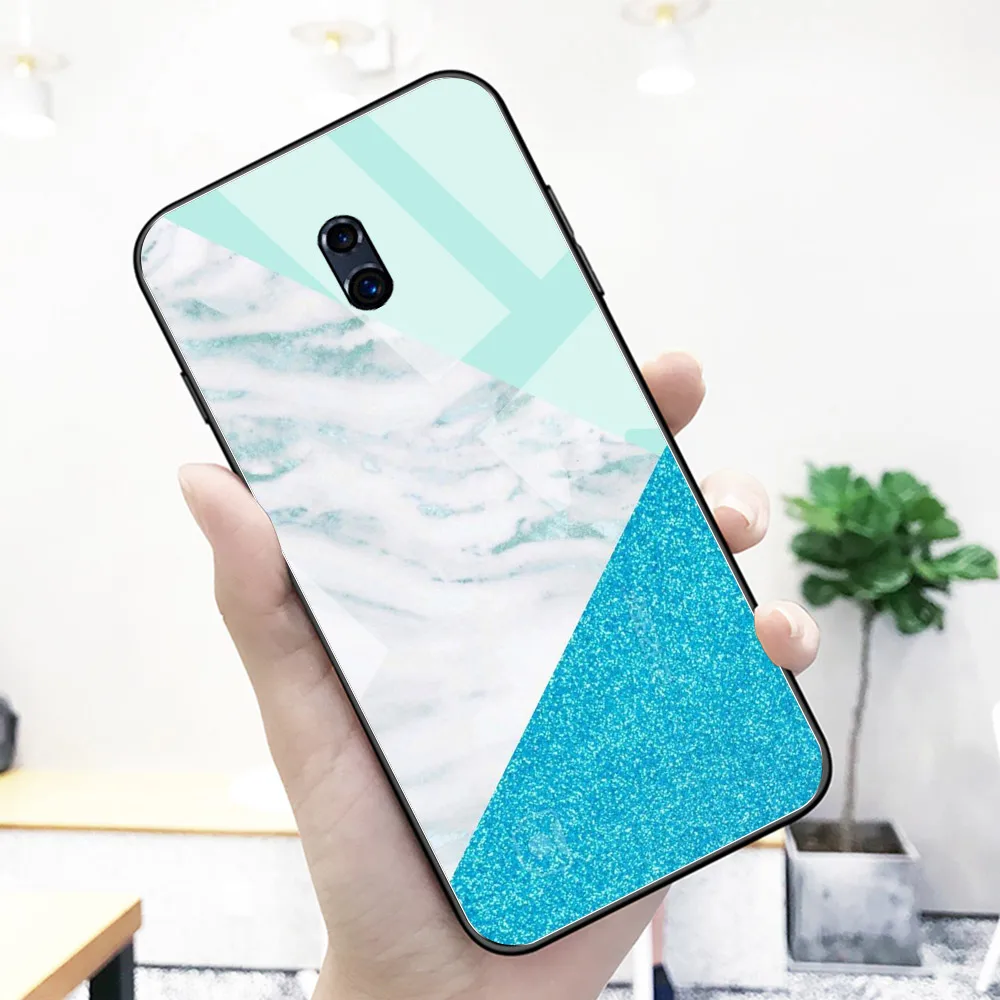 Для Oppo R15x чехол стеклянный задний Чехол под мрамор для R9 R9S R11 R11S Plus R17 R15 F9 Pro Find X A7X