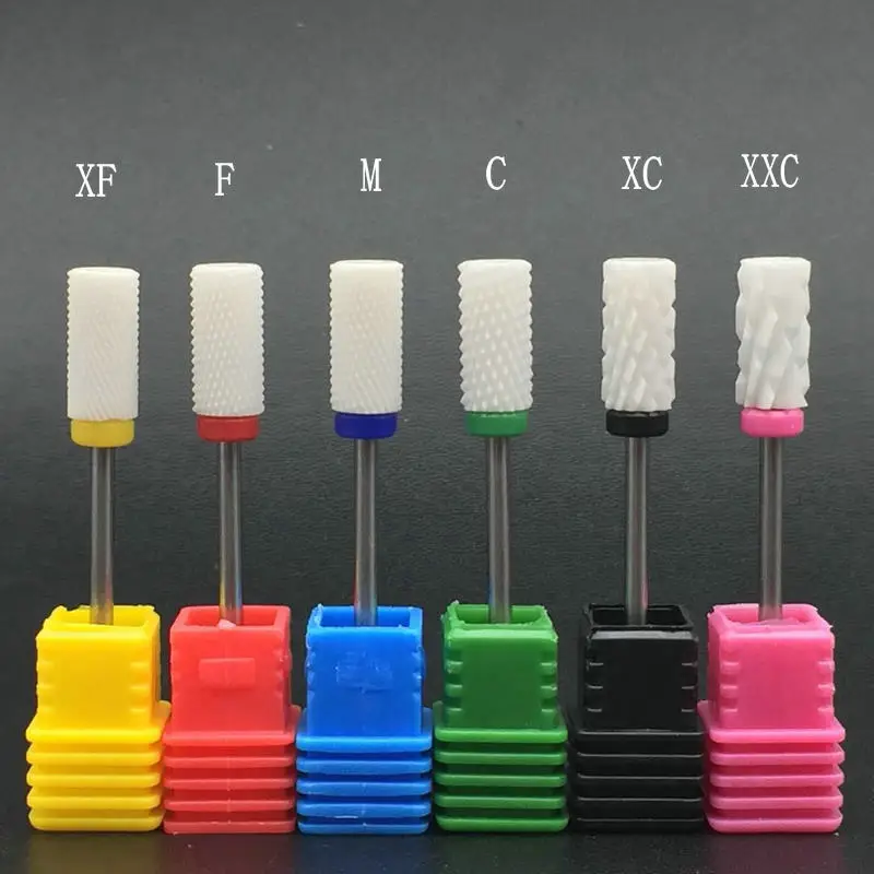 10pcs/set Wholesale Nail Ceramic Mill Manicure Machine Set Cutter For Pedicure Electric Nail Files Nail Drill Bit Nail Tools