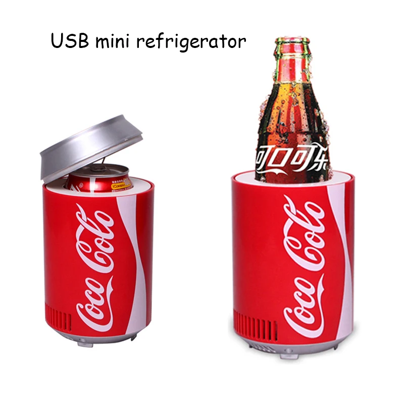 Мини холодильник с usb Нагреватель колы бутылка двойного назначения для домашнего
