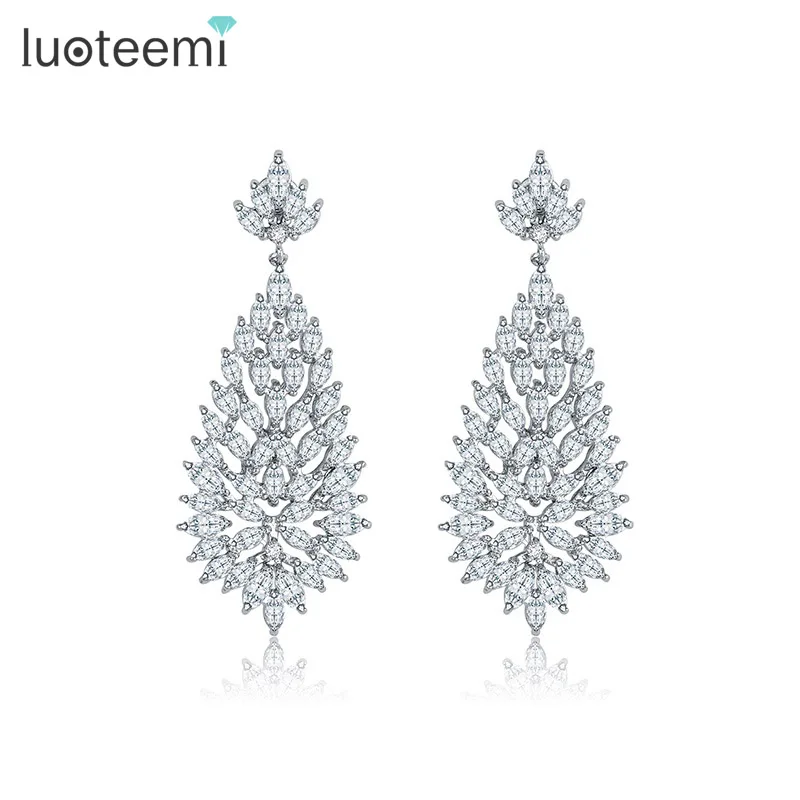 LUOTEEMI 2016 новейший Профессиональный AAA CZ свадебный дизайн белый золотой цвет