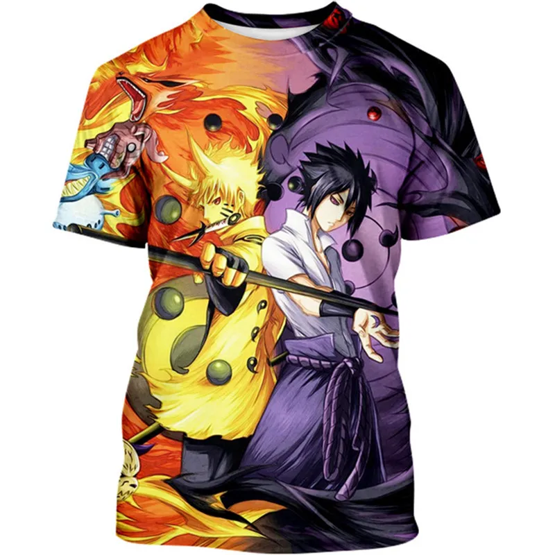 7T-14T Kids Fashion Anime 3d T-shirt Children Naruto Sasuke Tokyo Ghoul Cool Brand T shirt Big Boy Girl Pullover Tshirts Tops
