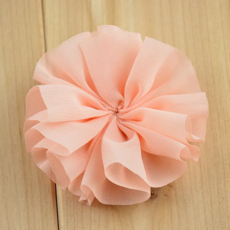 60 шт./лот новинка цветы для волос девочек Шифоновый Цветок с алмазным центром