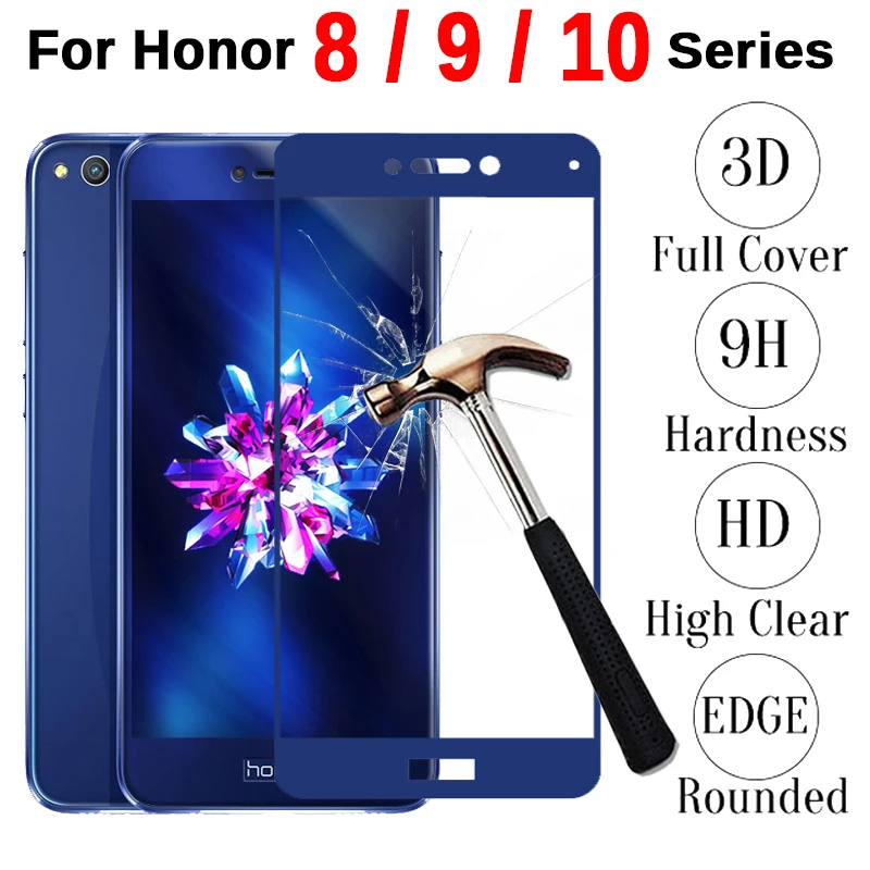 3D полное покрытие стекло для Huawei Honor 8 Lite Честь 8X 8C 9 10 защитное закаленное