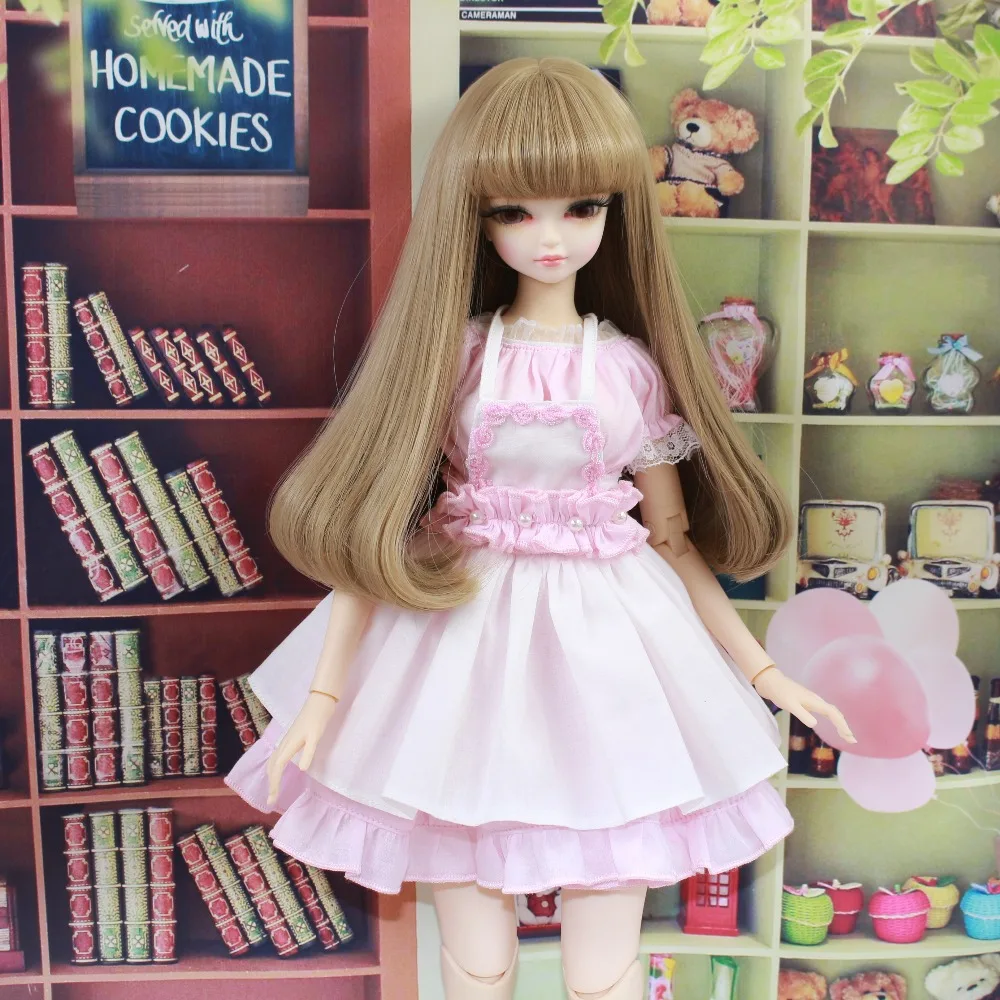Forturn days только для 1/4 bjd 45 см кукла розовое платье горничной ремень фартук Лолита Принцесса костюм одежда подарок игрушка