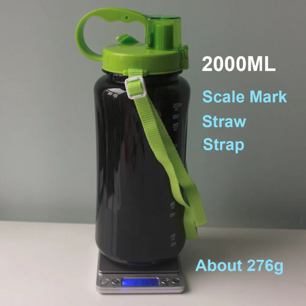 Черная большая бутылка для воды 1000 мл 2000 64 унций Модная Портативная Herbalife Nutrition
