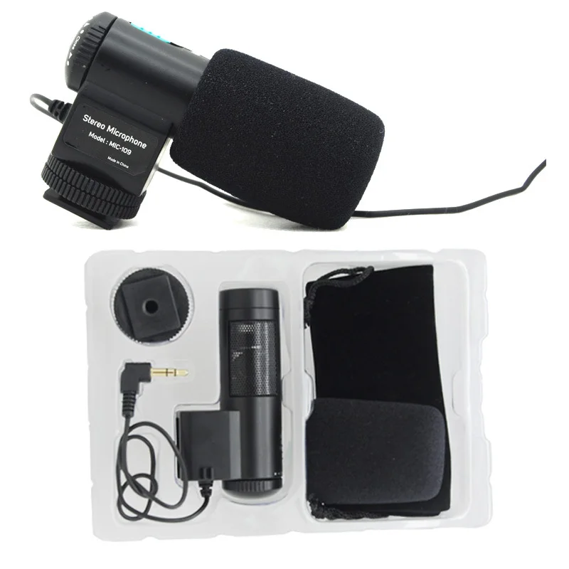 Mic-109 New Mini MIC-109 External Stereo Microphone for 3.5mm MIC Nikon Canon All brand DSLR Camera Camcorder | Электроника