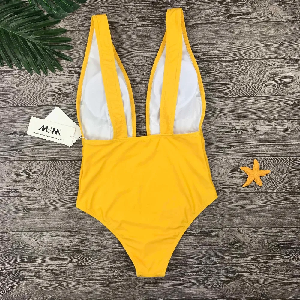 Sexy Multicolor bird print V Neck Push Up Padded High Waist One Piece swimsuit Swimwear Women Bodysuit Bathing SuitMonokini