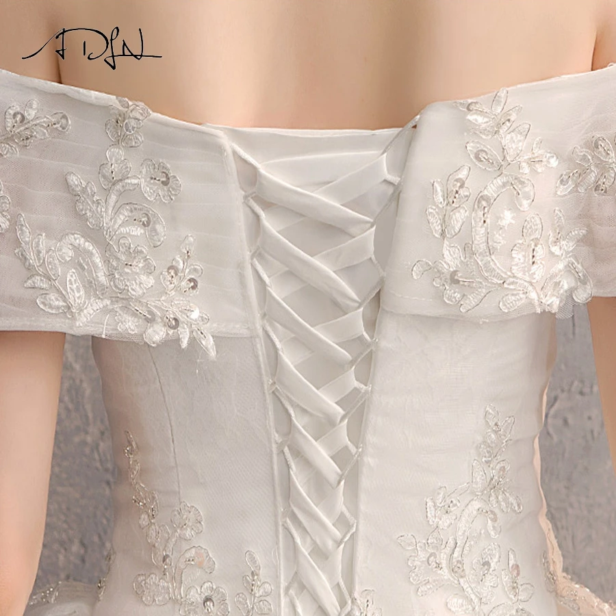 ADLN Lace Appliques Ball Gown Cheap Wedding Dresses Off The Shoulder Boat Neck Bridal Gowns Robe De Mariage | Свадьбы и торжества