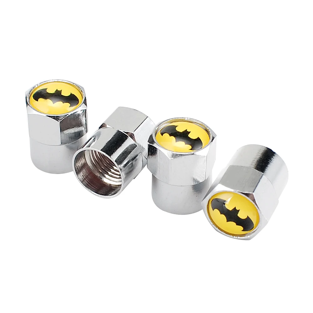 4Pcs Car-Styling Car Tire Valve Caps Universal Tyre Stems Cap With Bat Batman Emblem Logo Motorcycle accessories | Автомобили и
