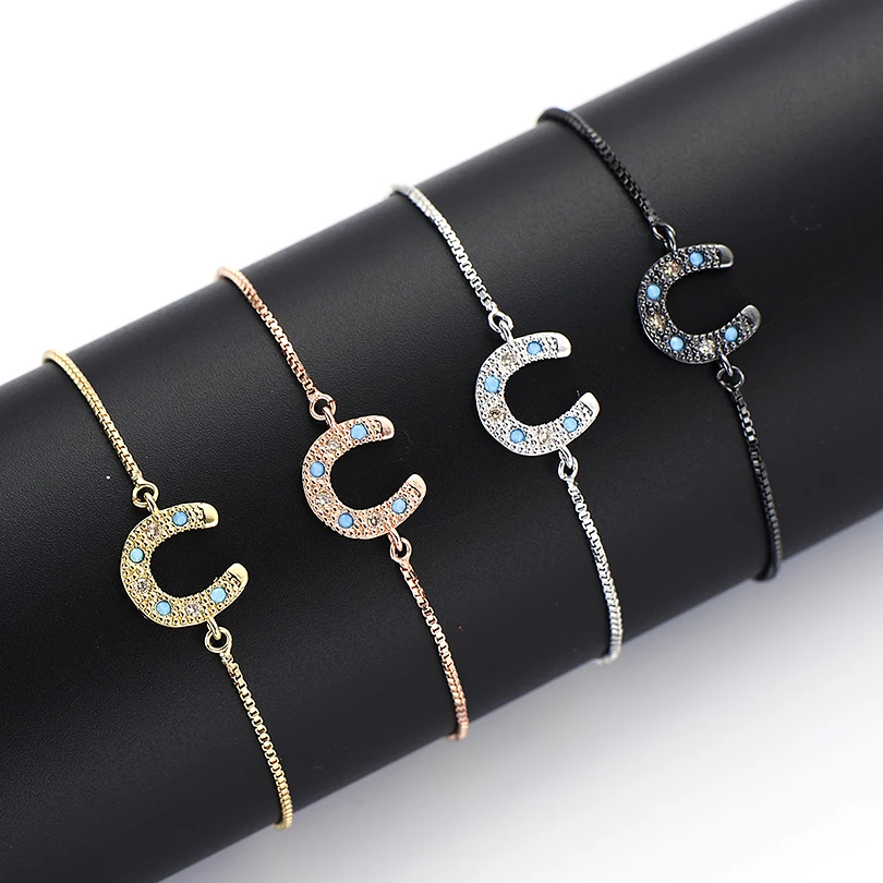 Pipitree подковообразный браслет латунная защита кубический цирконий Регулируемая