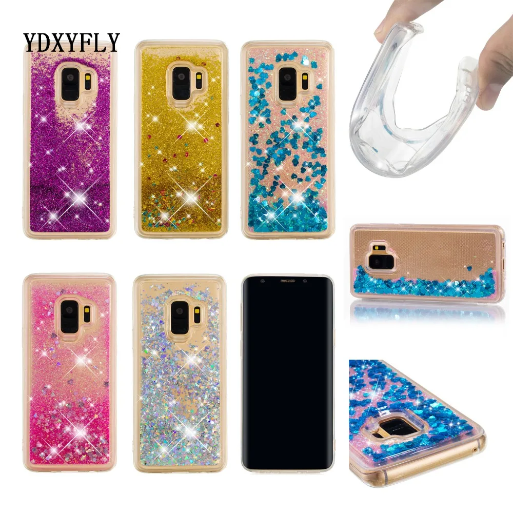 Защитный Блестящий плавающий зыбучий песочный чехол для Samsung Galaxy S6 S7 Edge S5 Note 8 TPU