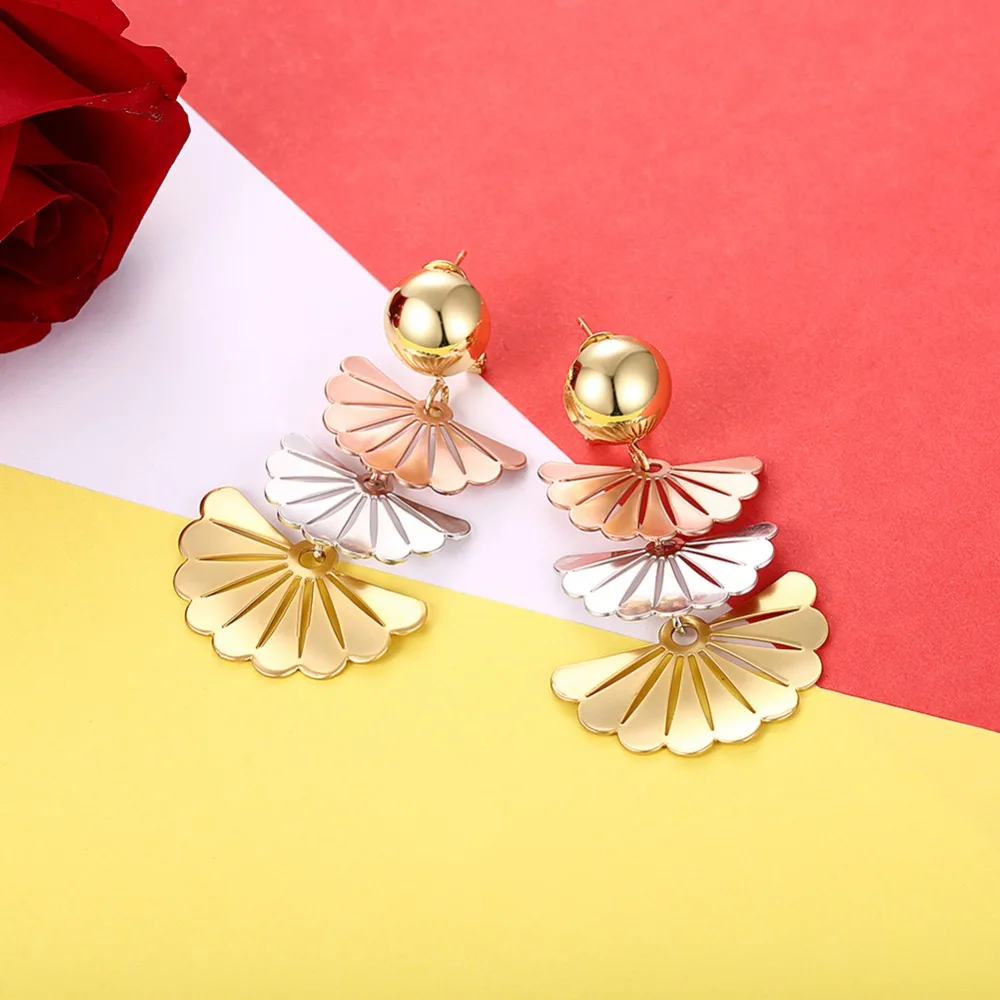 Новое поступление романтичные женские серьги в форме веера серьги-капли большие