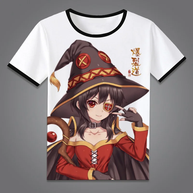 New Kono Subarashii Sekai ni Shukufuku wo Megumin t-shirt Anime men tshirt Cotton short sleeve Tees tops | Мужская одежда