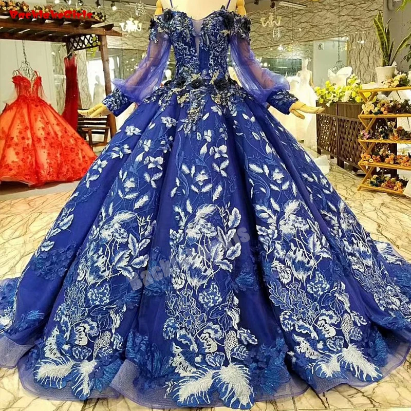 Темно Синие Свадебные платья с длинными рукавами 2018 модные новые сексуальные