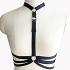 Черная Женская Регулируемая портупея для тела, бюстгальтер, подвязки для ног, готический портупея, бюстгальтер