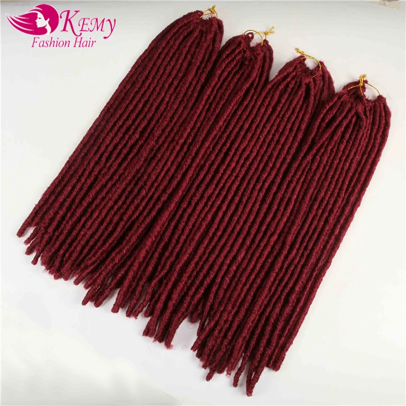 Synthetic Dreadlock Extensions Braids 20 Roots/pack 2X Havana Mambo Twist Crochet Hair inches #BURG Dread Faux Locs |