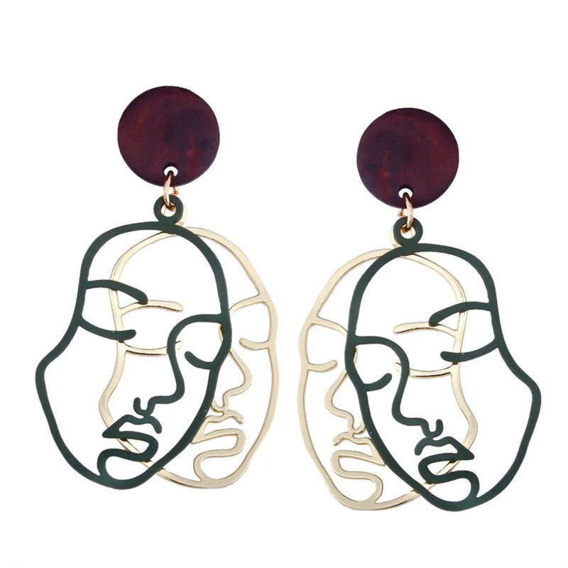 Nihaojewelry личности двойной Уход за кожей лица узор Длинные Висячие серьги Multi-цвет