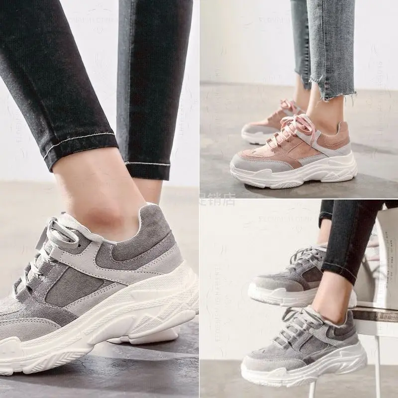 Женские кроссовки повседневные замшевые на плоской платформе Chaussures Femme A10-24 2019 |