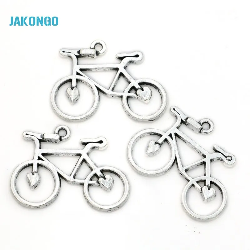 10 шт. винтажные античные посеребренные Подвески для велосипеда подвески