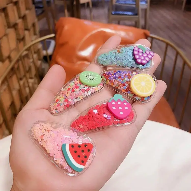 Новые цветные заколки для волос маленьких девочек летние аксессуары с рисунком