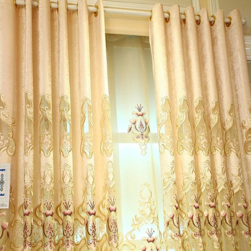 Водорастворимые европейские вышитые тюлевые шторы для гостиной спальни окон