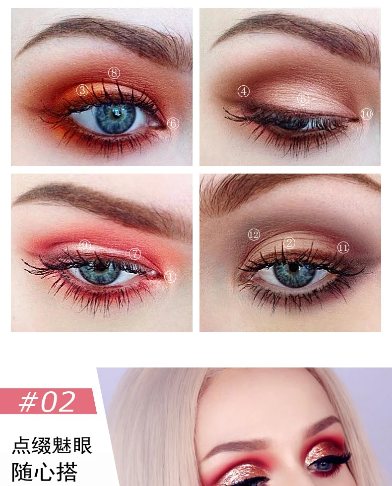 KISS BEAUTY брендовые Новые 12 цветов Тени для век сухие и влажные закат ленивые тени для век матовое стекло с перламутровым эффектом макияж тени для век пластина