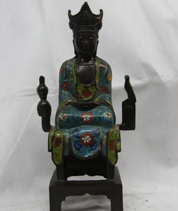 

Быстрая доставка USPS в США S3003 Тибет, старая бронза перегородчатой Северной династии Wei Kwan-Yin статуя Гуаньинь Будды