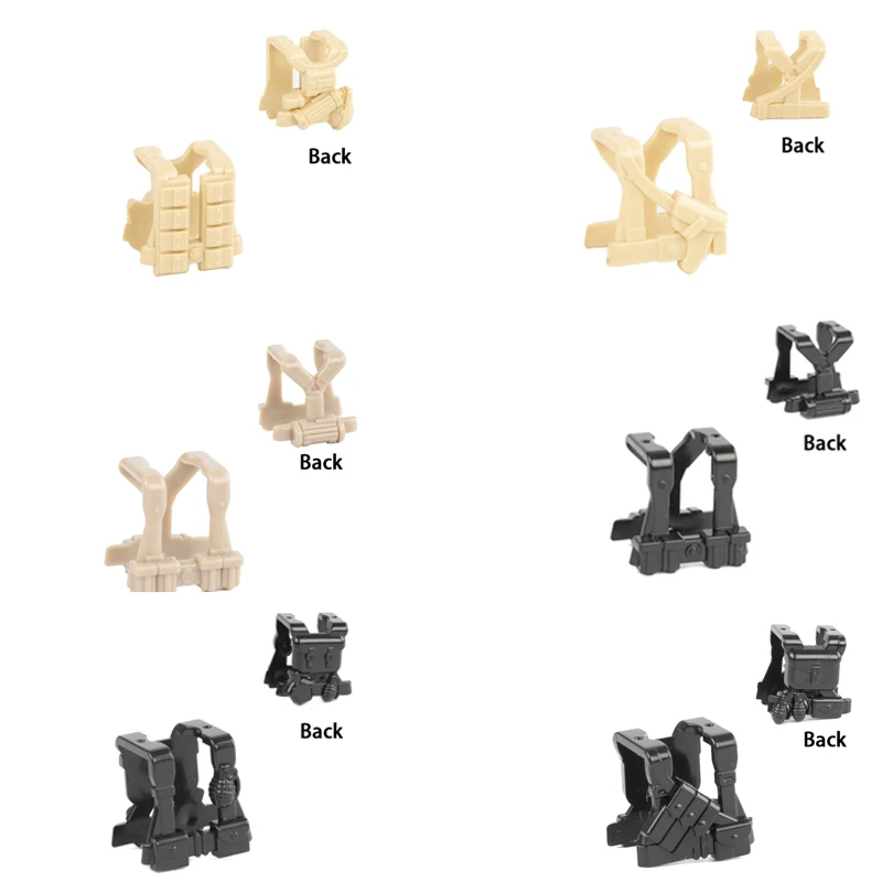 WW2 Military Army Tactical Vests Bricks German Soldier Paratrooper Ranger Rifleman SWAT Building Blocks Accessories DIY Toy C009