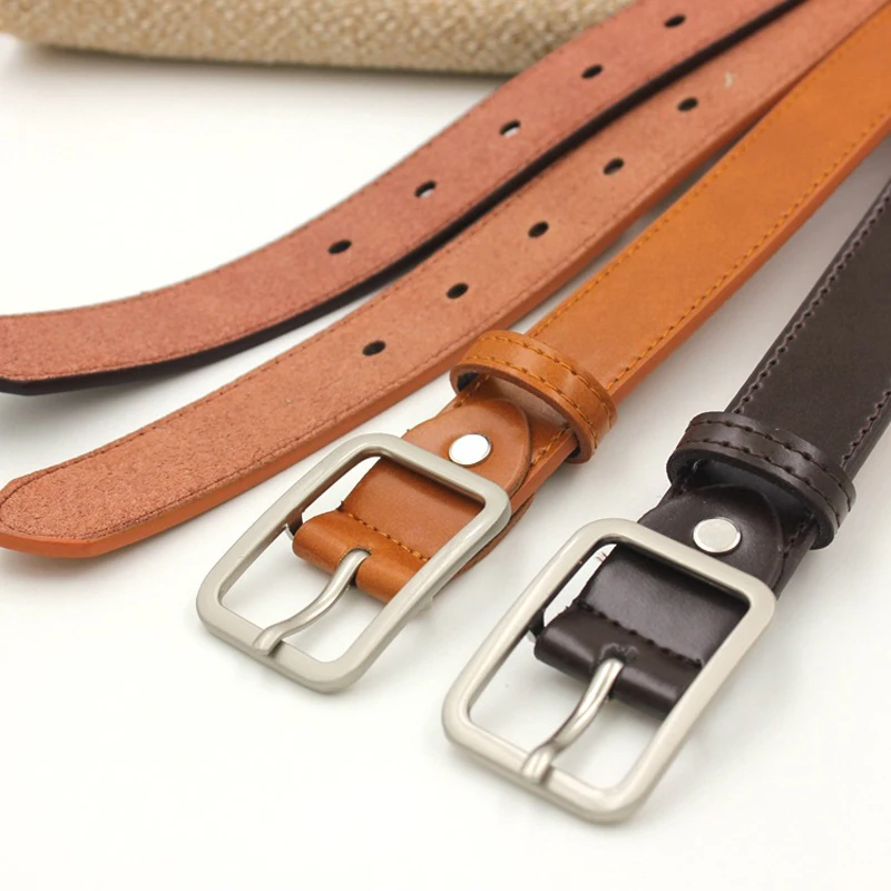 

Fashion Women Men Leather Belt Jeans Metal Buckle Straps Solid Color Punk Waistband Trendy Decor Waist Band Accessories Unisex