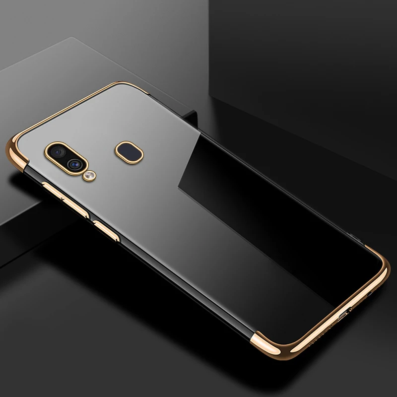 Золотой Мягкий чехол из ТПУ для samsung Galaxy A50 A30, чехол для samsung A10 A20 A40 A70, силиконовый роскошный чехол с покрытием для Galaxy A7, чехол - Цвет: Золотой