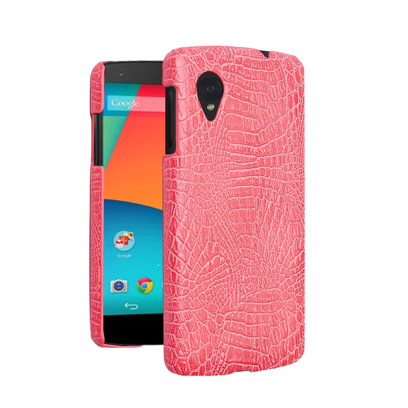 Для LG Google Nexus 5 чехол из крокодиловой кожи Жесткий ПК + искусственная кожа