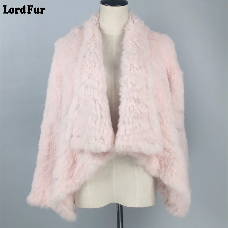 (TopFurMall) Женская куртка из натурального кроличьего меха пальто с отложным