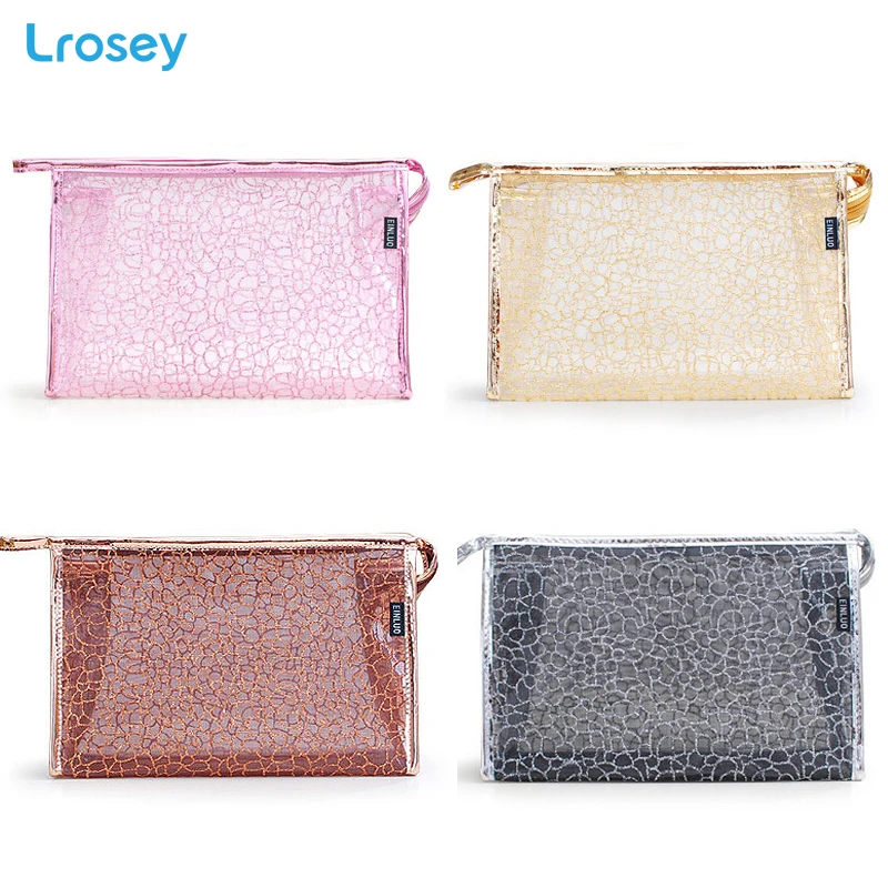 Блестящие кружевные органайзеры для макияжа Новая прозрачная водонепроницаемая