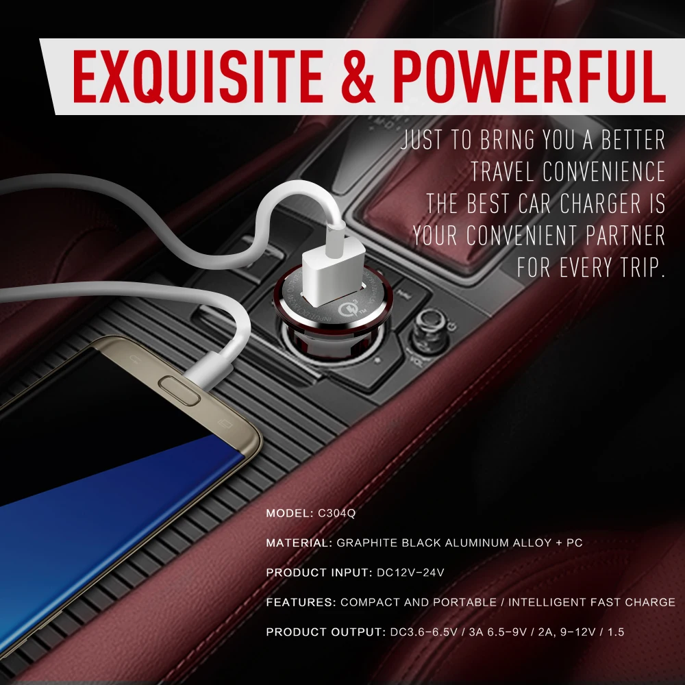 LDNIO One QC 3 0 usb-порт для быстрой зарядки красный цвет Светодиодная подсветка