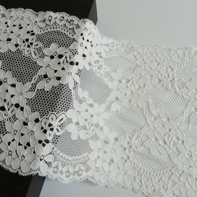 

5Yards 18cm Wide Nylon Elastic Lace Fabric Stretch Lace Trims Ribbon Garment Clothing Accessories Garters Sewing Lace Appliques