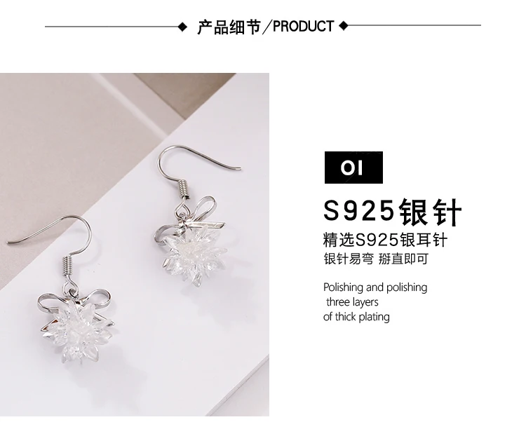 2018 Fashion Jewelry Beautiful Flower Bowknot Dangle Earrings Party Gift For Ladies Women Several Peach Blossoms Earring | Украшения и