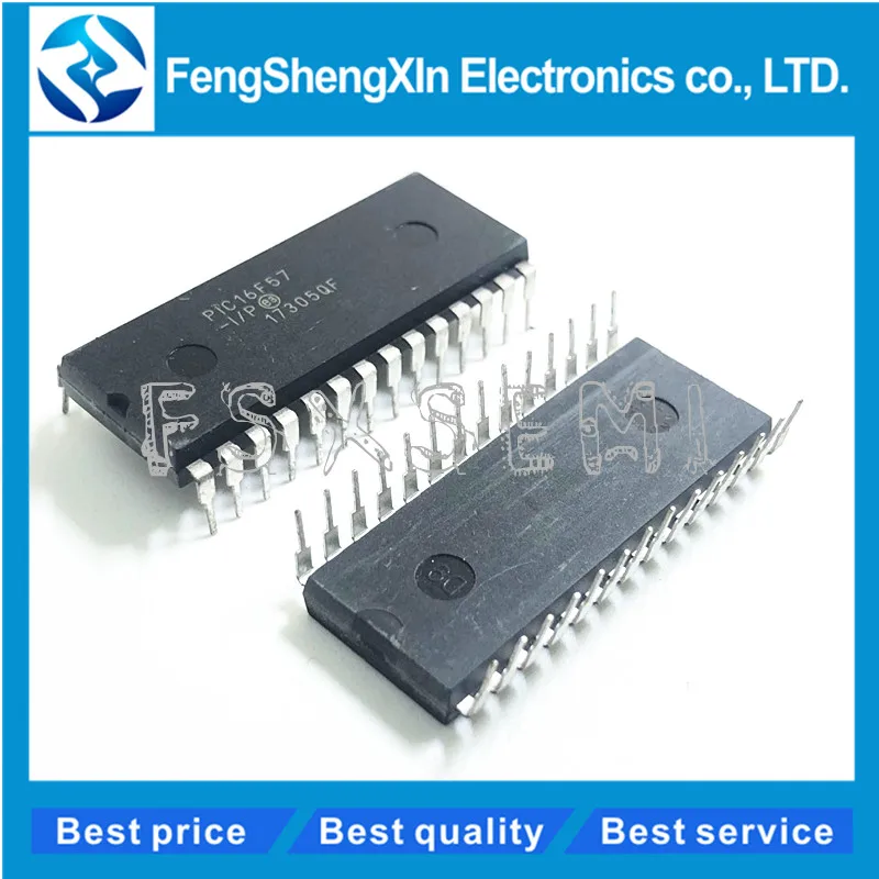 

10pcs/lot PIC16F57 PIC16F57-I/P DIP-28 Flash-Based, 8-Bit CMOS Microcontroller Series